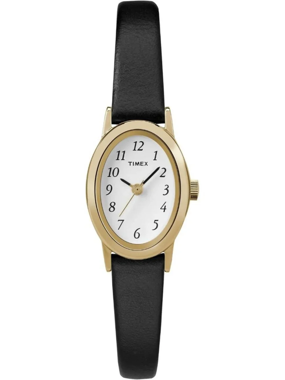Women's Black Gold Analog Quartz Cavatina Pearl Dial Oval Classic Wrist Watch